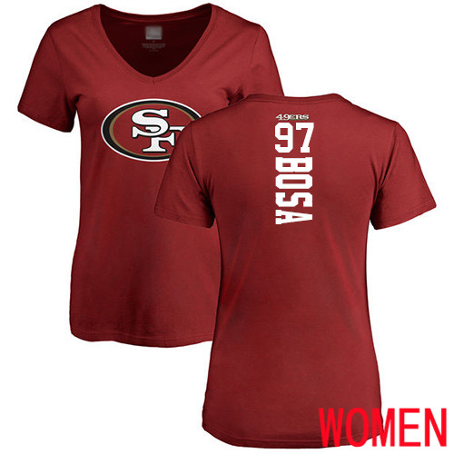 San Francisco 49ers Red Women Nick Bosa Backer #97 NFL T Shirt->nfl t-shirts->Sports Accessory